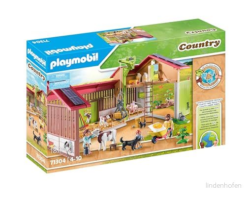 PLAYMOBIL 71304 Country Large Farm, gjord av hållbart material med många funktioner och accessoarer, roligt fantasifull rollspel, lekplatser som är lämpliga för barn i åldrarna 4+ 4008789713049