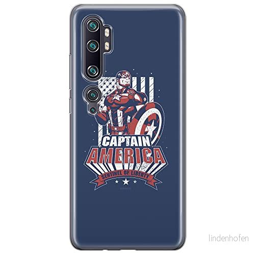 ERT GROUP mobiltelefonfodral för Xiaomi MI NOTE 10 / PRO originalt och officiellt licensierat Marvel mönster Captain America 018, fodral tillverkad av TPU plast 5904805579998