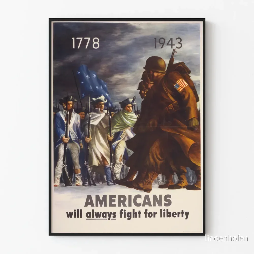 Amerikanska patriotiska affischer och kamp för friheten