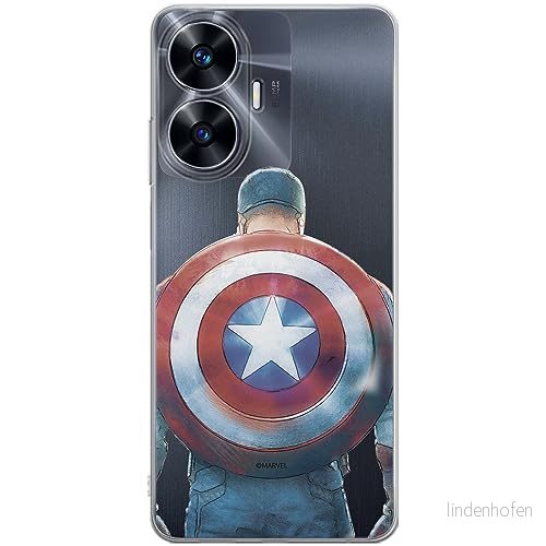 ERT GROUP mobiltelefonfodral för Realme C55 originalt och officiellt licensierat Marvel mönster Capitan America 002 optimalt anpassad till formen på mobiltelefonen, gedeeltelijk transparant 5905511857912