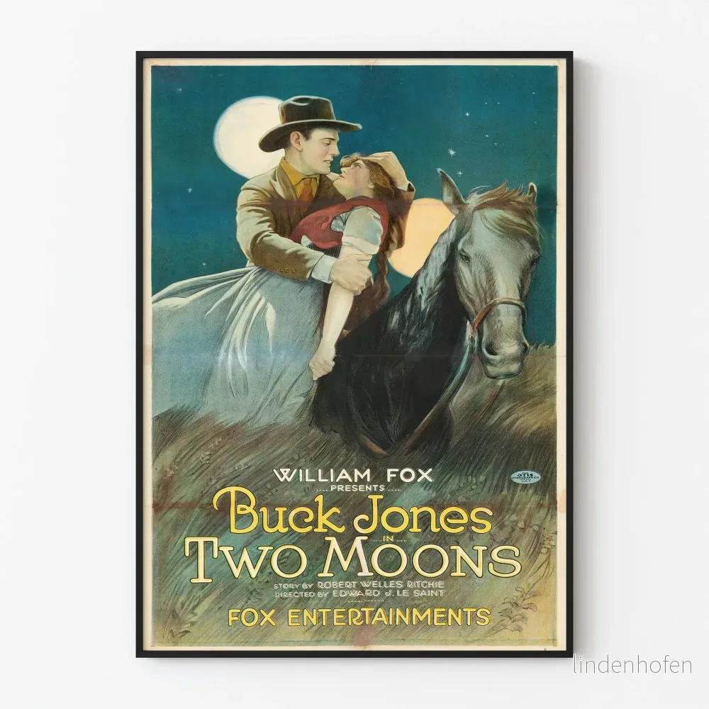 Vintageposter Two Moons - Westernromantisk väggdekoration