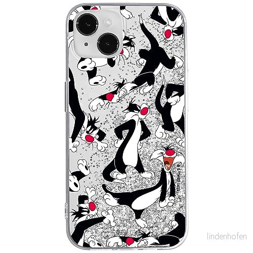 ERT GROUP mobiltelefonfodral för Apple Iphone 14 PLUS originalt och officiellt licensierat Looney Tunes mönster Sylwester 006 anpassad till formen på mobiltelefonen, med glitter overflow effekt 5905511654344