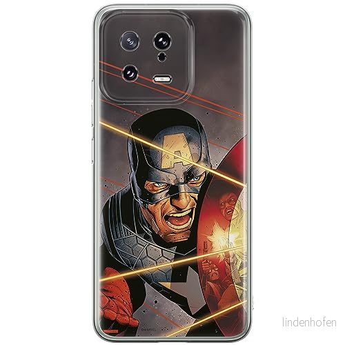 ERT GROUP mobiltelefonfodral för Xiaomi 13 originalt och officiellt licensierat Marvel mönster Capitan America 007 optimalt anpassad till formen på mobiltelefonen, fodral tillverkad av TPU plast 5905511914288