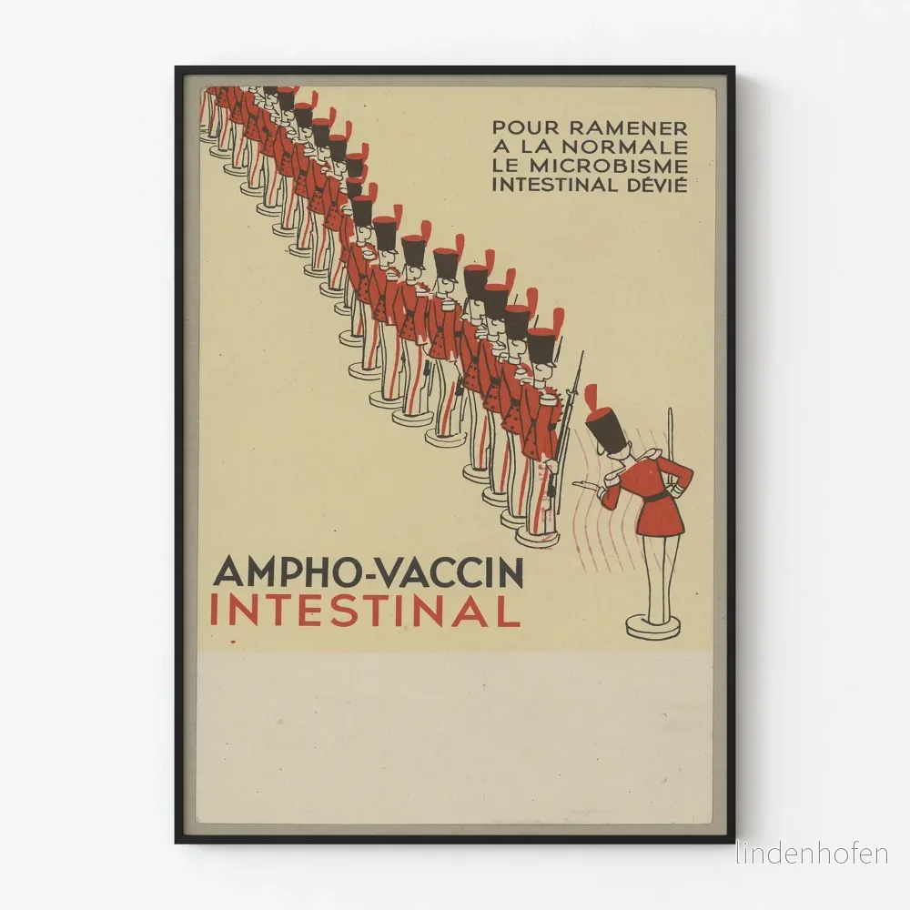 Vintageposter för Ampho-Vaccin Tarmdekoration för vägg