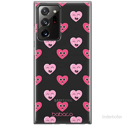 ERT GROUP mobiltelefonfodral för Samsung GALAXY NOTE 20 ULTRA originalt och officiellt licensierat Babaco mönster Hearts 006 optimalt anpassad till formen på mobiltelefonen, gedeeltelijk transparant 5904805020308
