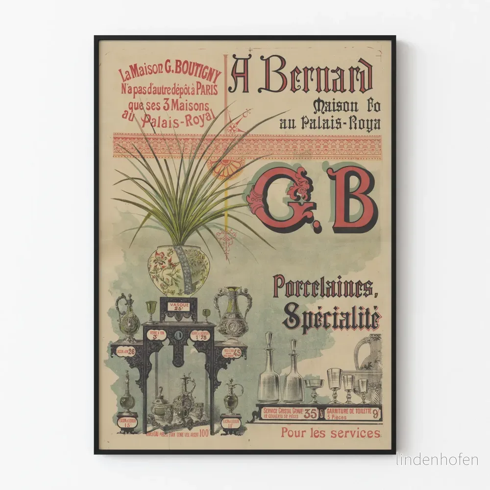 Vintage reklamposter för porslin G. Boutigny