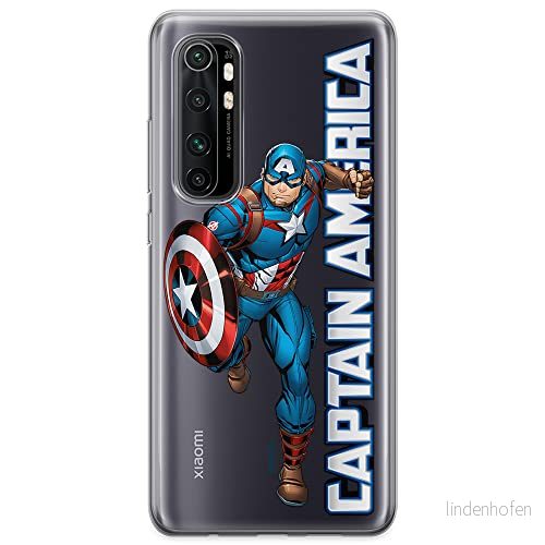 ERT GROUP mobiltelefonfodral för Xiaomi MI NOTE 10 Lite originalt och officiellt licensierat Marvel mönster Captain America 030 anpassad till formen på mobiltelefonen, gedeeltelijk transparant 5904805321283