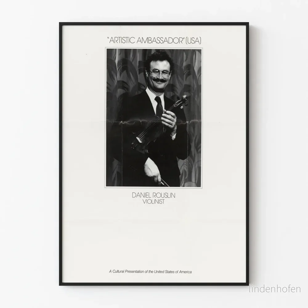 Vintageaffisch Daniel Rouslin, Violinist, konstnärsambassadör, USA