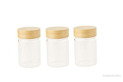 Pebbly PKV 030 set med 3 glasburkar 75 ml bambu skruvlock 3760132814605