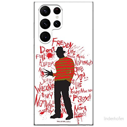 ERT GROUP mobiltelefonfodral för Samsung S22 ULTRA originalt och officiellt licensierat Horror mönster Nightmare of Elm Street 010, fodral tillverkad av TPU plast 5905511093983