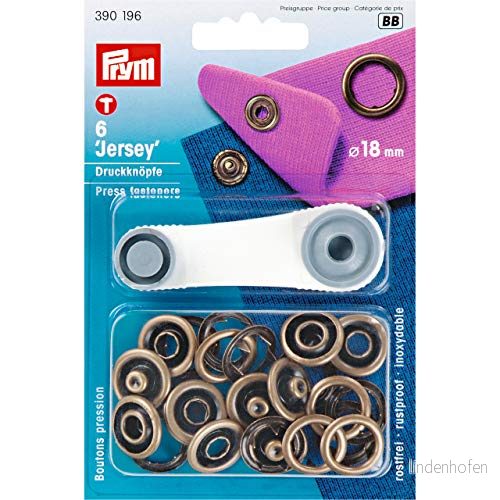 Prym Old Mässing (18mm) Jersey Ej sy Tryckknapp 6 Bitar 4002273901967