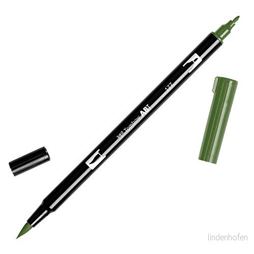 Tombow ABT 177 fiberpenna dubbel pensel penna med två spetsar dark jade 4901991901290
