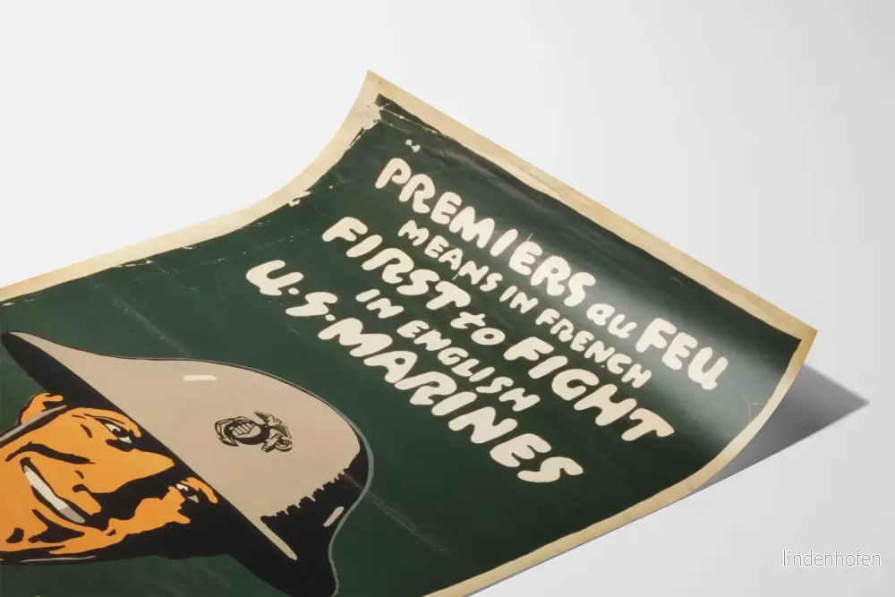 Militär poster US Marines Första skottet - Vintage väggdekoration - Bild 3