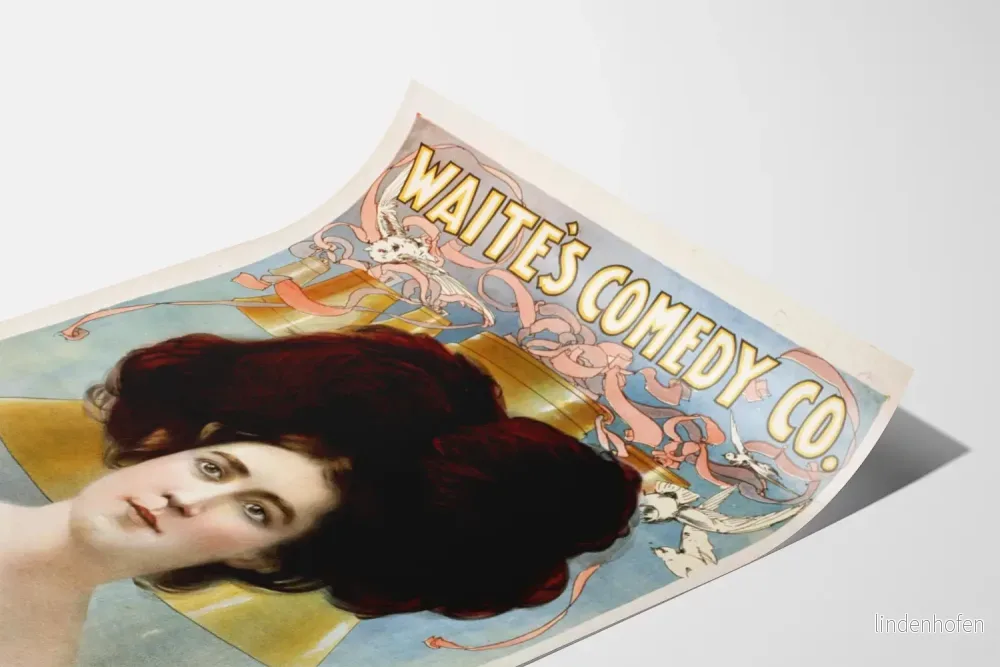 Vintageposter Waite's Comedy Co. Belle Stevenson - Retro väggdekoration - Bild 3