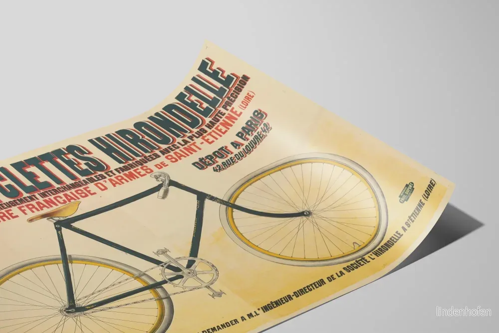 Vintageposter Les Bicyclettes Hirondelle - Retro väggdekoration - Bild 2