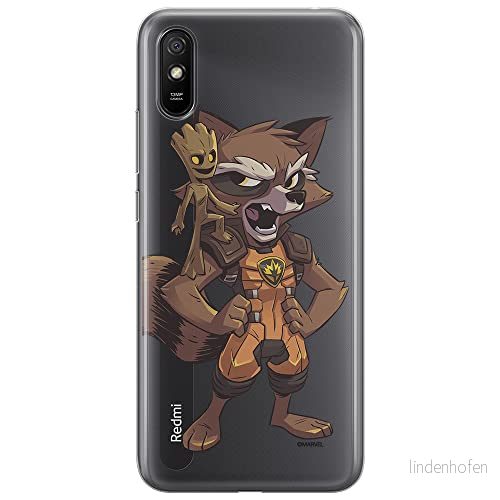 ERT GROUP mobiltelefonfodral för Xiaomi REDMI 9A originalt och officiellt licensierat Marvel mönster Guardians of the Galaxy 018 anpassad till formen på mobiltelefonen, gedeeltelijk transparant 5903040308943
