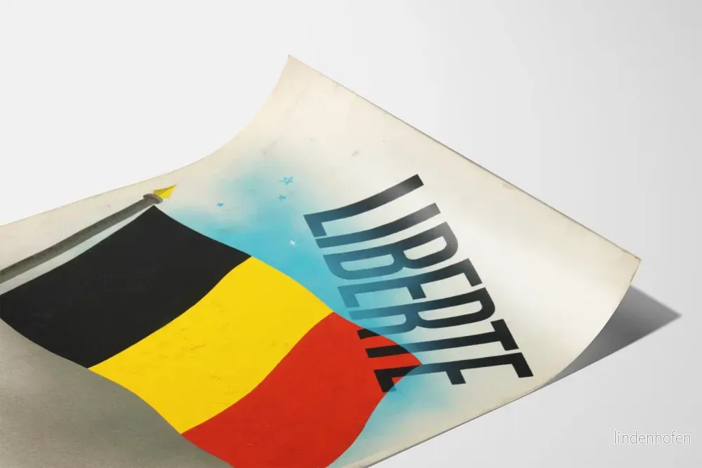 Dekorativ poster Liberté med belgisk flagga - Bild 3
