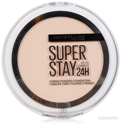Maybelline New York Hybridpulver foundation långvarig ljus matt täckning vegan och vattentät alla hudtyper Superstay 24 timmar nyans: 05 53 g 3600531666590
