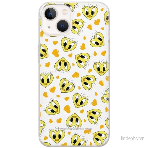 ERT GROUP mobiltelefonfodral för Iphone 13 originalt och officiellt licensierat Looney Tunes mönster Tweety 017 optimalt anpassad till formen på mobiltelefonen, fodral tillverkad av TPU plast 5905795120184