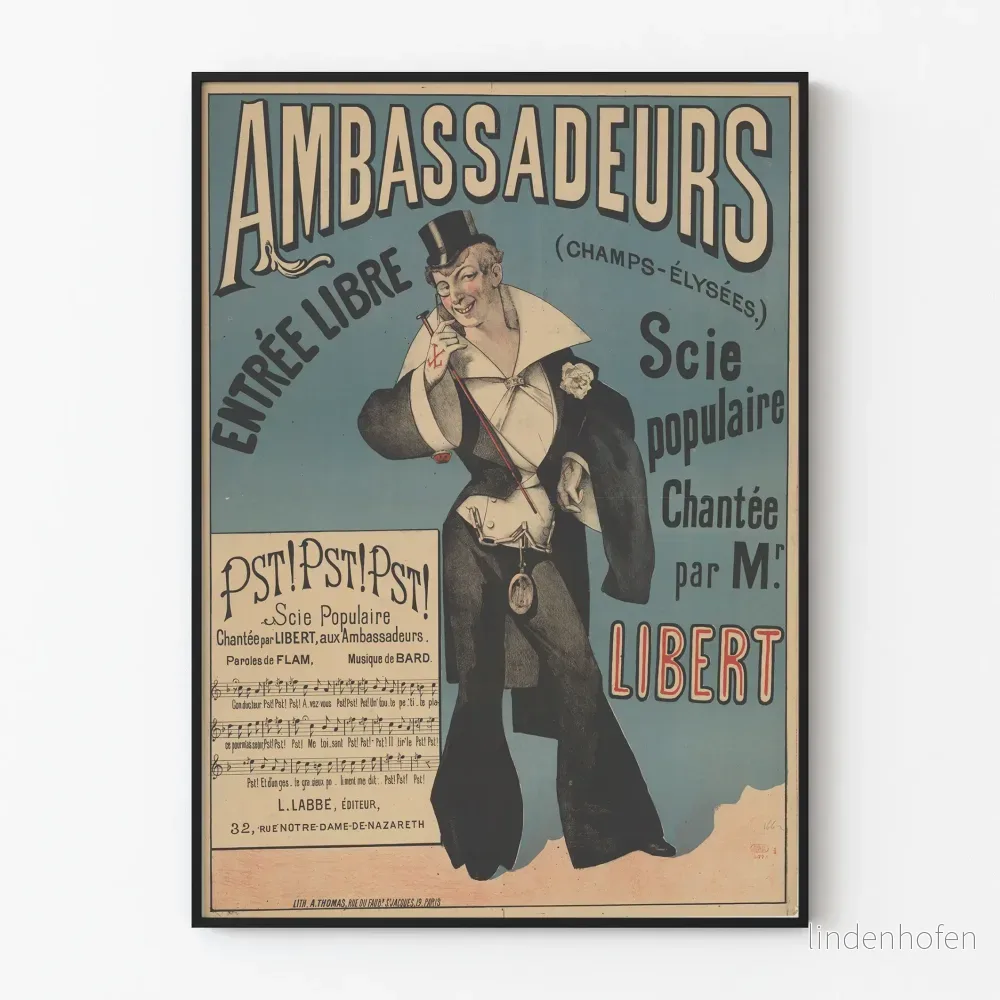 Vintageposter Ambassadeurs Skogshuggare Populärsång av Libert