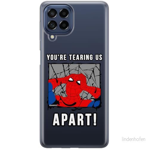 ERT GROUP mobiltelefonfodral för Samsung M53 5G originalt och officiellt licensierat Marvel mönster Spider Man 035 optimalt anpassad till formen på mobiltelefonen, gedeeltelijk transparant 5905795011734