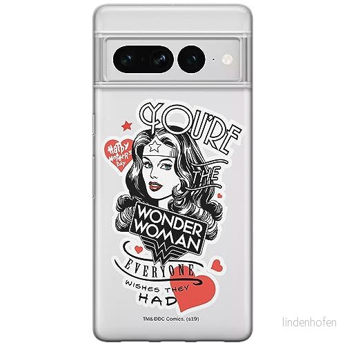 ERT GROUP mobiltelefonfodral för Google PIXEL 7 PRO originalt och officiellt licensierat DC mönster Wonder Woman 014 optimalt anpassad till formen på mobiltelefonen, gedeeltelijk transparant 5905795180577