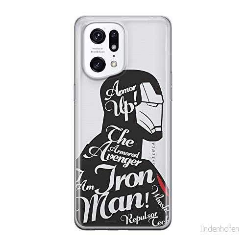 ERT GROUP mobiltelefonfodral för Oppo FIND X5 PRO originalt och officiellt licensierat Marvel mönster Iron Man 010 optimalt anpassad till formen på mobiltelefonen, gedeeltelijk transparant 5905511398255