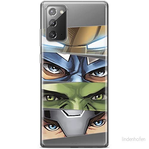 ERT GROUP mobiltelefonfodral för Samsung GALAXY NOTE 20 originalt och officiellt licensierat Marvel mönster Avengers 006 optimalt anpassad till formen på mobiltelefonen, gedeeltelijk transparant 5903040458808