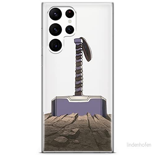 ERT GROUP mobiltelefonfodral för Samsung S22 ULTRA originalt och officiellt licensierat Marvel mönster Thor 002 optimalt anpassad till formen på mobiltelefonen, gedeeltelijk transparant 5904805281167