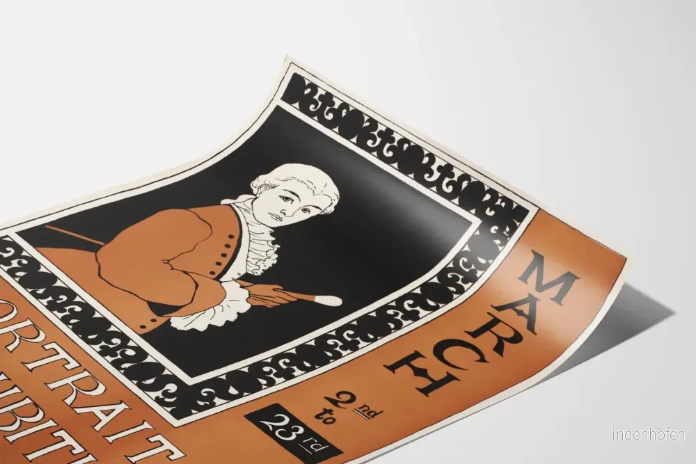 Vintageposter av porträttutställning i Copley Hall, Boston - Bild 3