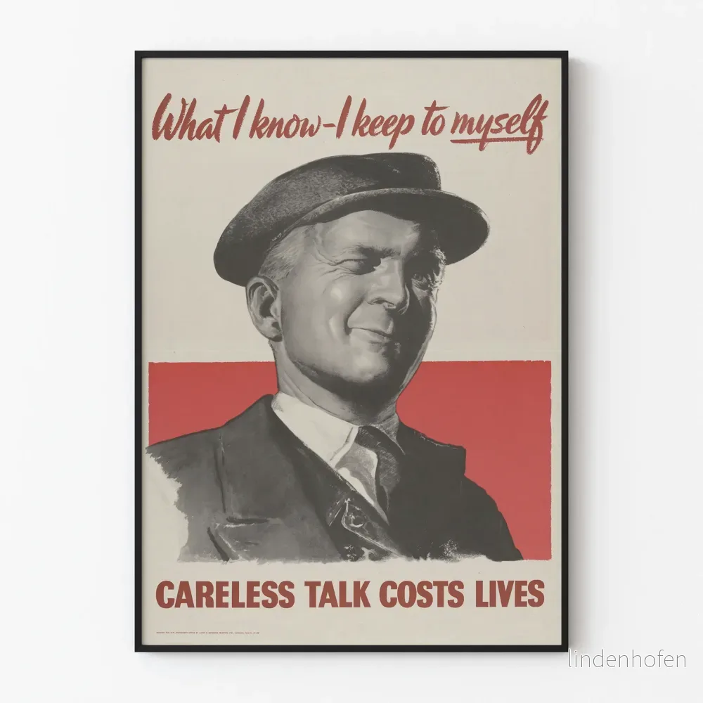 Vintageposter « Careless Talk Costs Lives » - Retro väggdekoration Artem Legrand