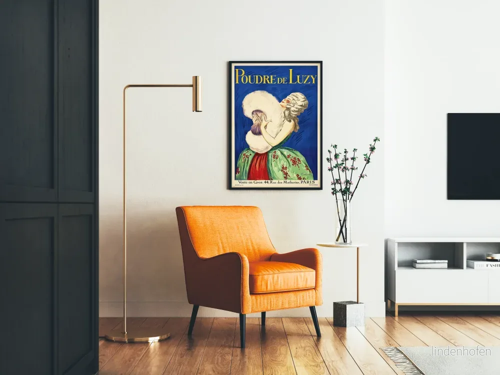 Vintageposter Poudre de Luzy elegant väggdekoration - Bild 2