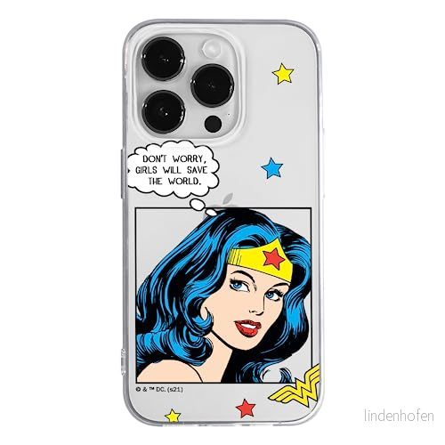 ERT GROUP mobiltelefonfodral för Apple Iphone 14 PRO MAX originalt och officiellt licensierat DC mönster Wonder Woman 028 optimalt anpassad till formen på mobiltelefonen, gedeeltelijk transparant 5905131936233