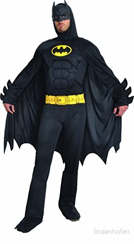 Batman Dark Knight costume disguise adult official DC Comics (Size XL) with padded muscles 8026196972763