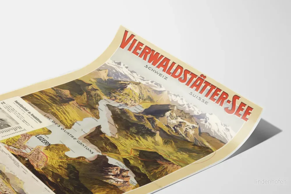 Vintageposter av Sjön av de fyra kantonerna och Luzern, Schweiz - Bild 3