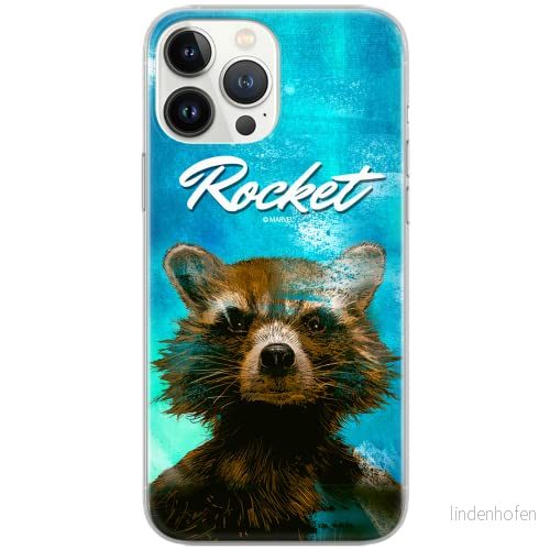 ERT GROUP mobiltelefonfodral för Iphone 13 PRO MAX originalt och officiellt licensierat Marvel mönster Rocket 006 Vit optimalt anpassad till formen på mobiltelefonen, fodral tillverkad av TPU plast 5903932865097