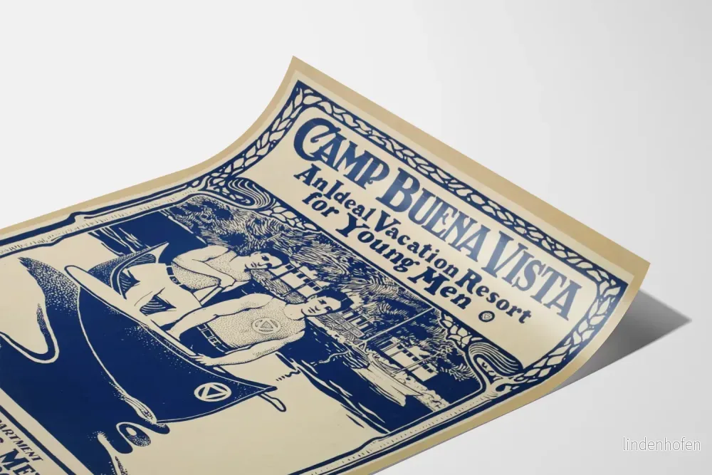Vintageposter Camp Buena Vista 1906 Väggdekoration Retro - Bild 3