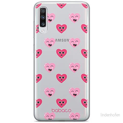 ERT GROUP mobiltelefonfodral för Samsung A70 originalt och officiellt licensierat Babaco mönster Hearts 006 optimalt anpassad till formen på mobiltelefonen, gedeeltelijk transparant 5904805019395