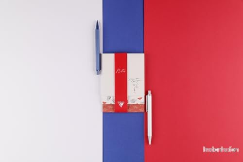 Clairefontaine 812443C en uppsättning med 4 memoblock 90 ark, 30 ark per format/avtagbara tryck/elfenbenspapper g/3 nivåer/10 x 14 0,8 cm Moulin Rouge kollektion 3665086026015