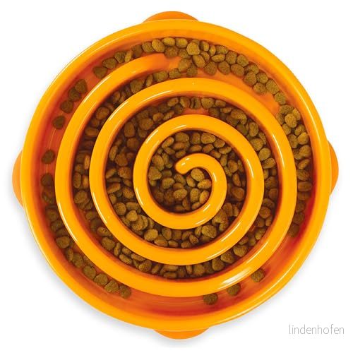 Outward Hound Fun Feeder Slo Bowl Hundmatskål långsam utfodring orange stor/mellan 700603510011