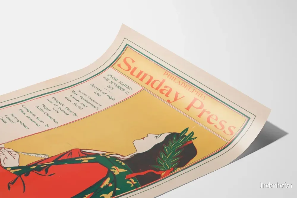 Vintageposter av Philadelphia Sunday Press från 1895 för väggdekoration - Bild 3