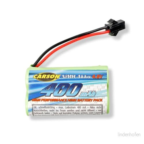 Carson 500608248 4,8 V/400 mAh NiMH batteri JST RC batteri, ersättningsbatteri, för fjärrstyrda bilar, bil, modeller, 4005299007767