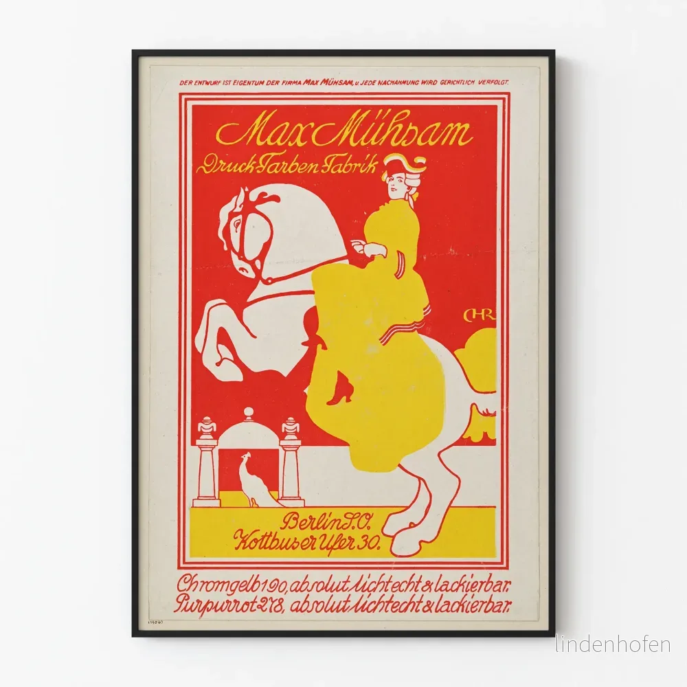 Vintageaffisch Max Mühsam Druckfarben Fabrik Berlin
