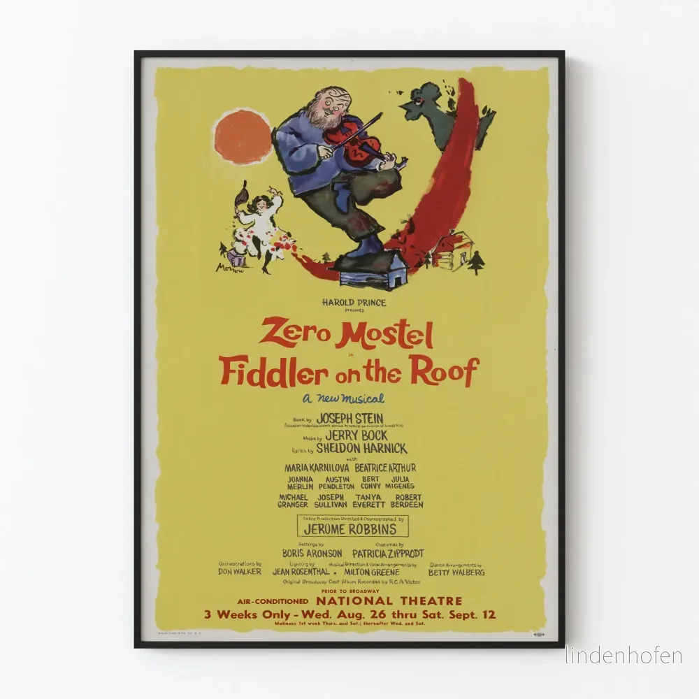 Vintageaffisch Fiddler on the Roof Poster Väggdekoration