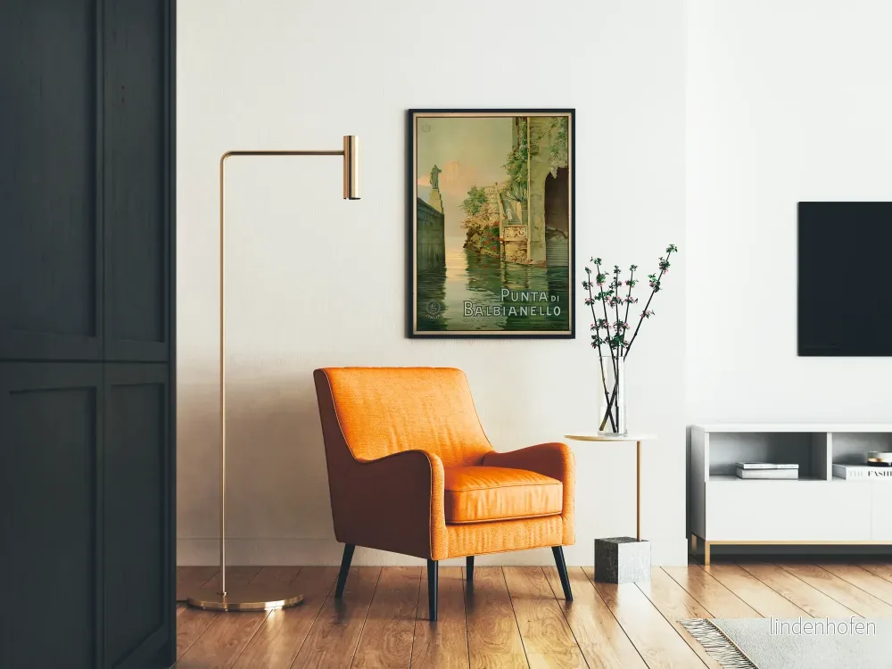 Poster Punta di Balbianello - Vintage väggdekoration från Comosjön - Bild 2