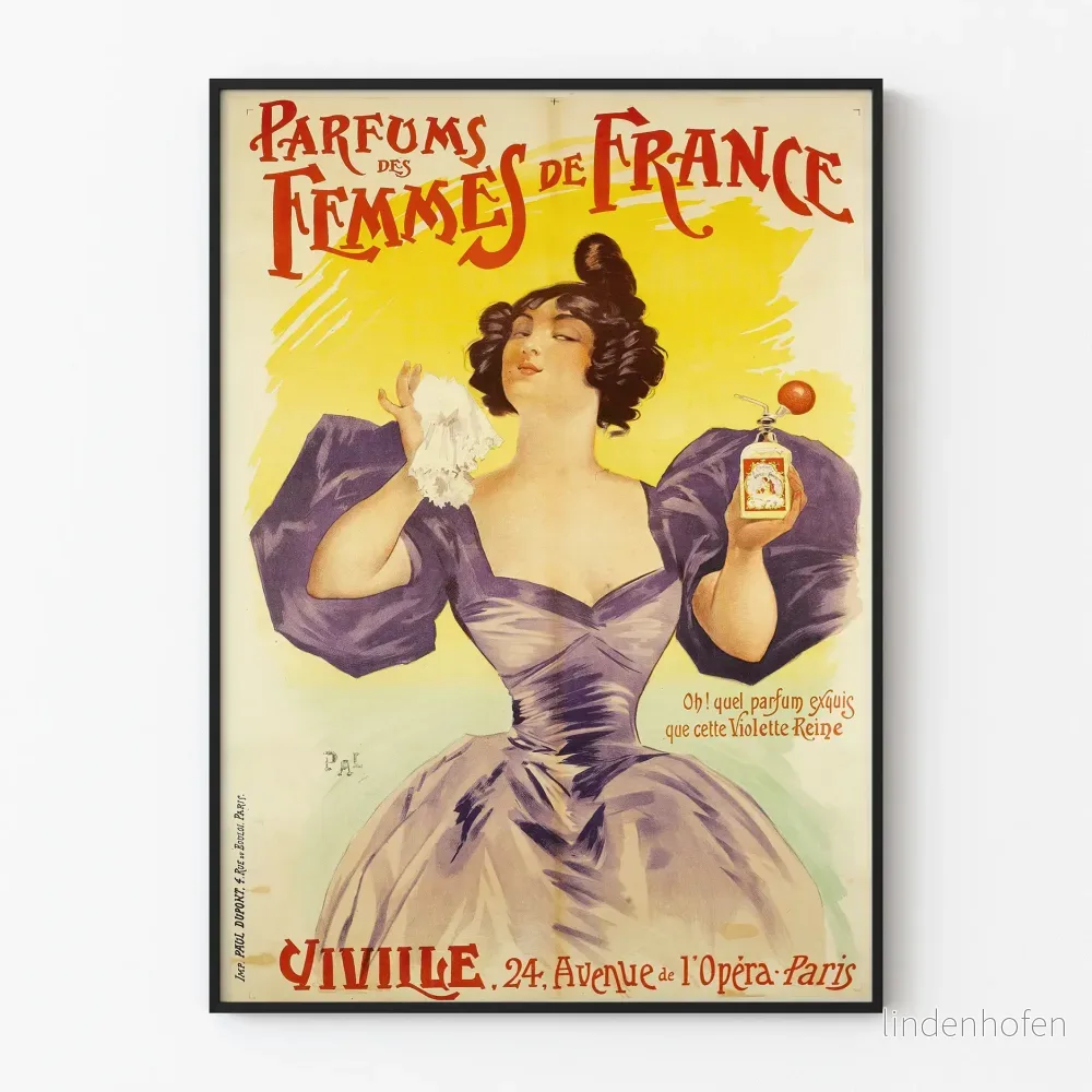 Vintageposter Parfums des Femmes de France - Retro väggdekoration