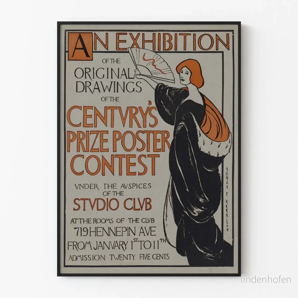 Vintageposter för utställning, originalteckningar, tävlingar i affischdesign