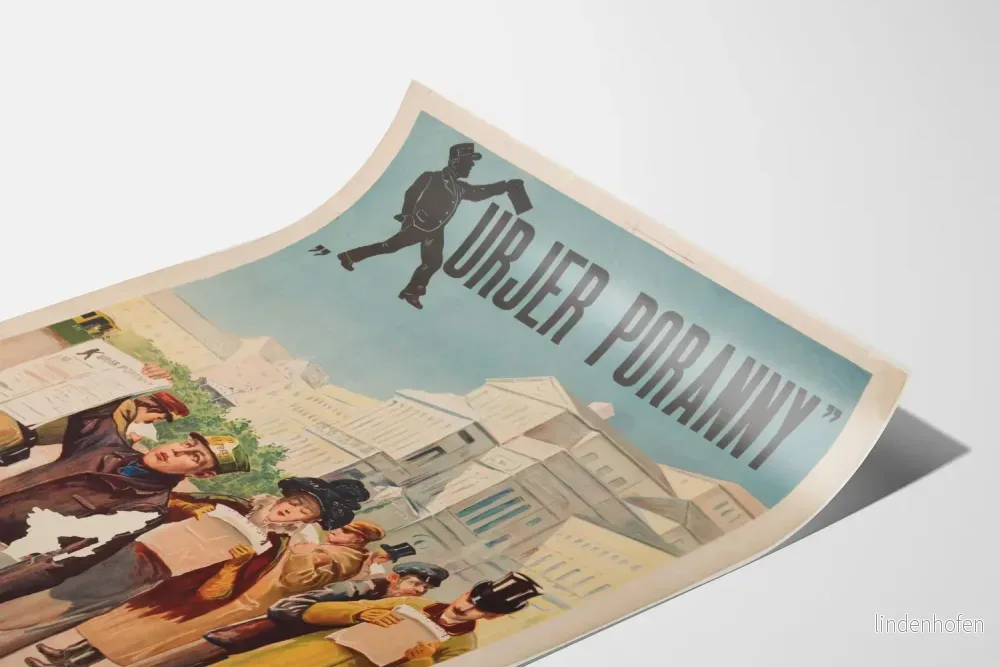 Vintageaffisch Kurjer Poranny - Illustrerad väggdekoration av den polska tidningen - Bild 3