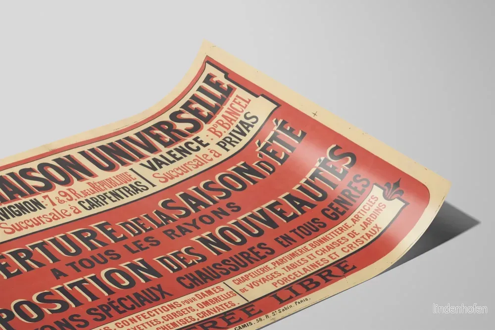Vintageaffisch Maison Universelle Maube Aîné - Retro väggdekoration - Bild 2