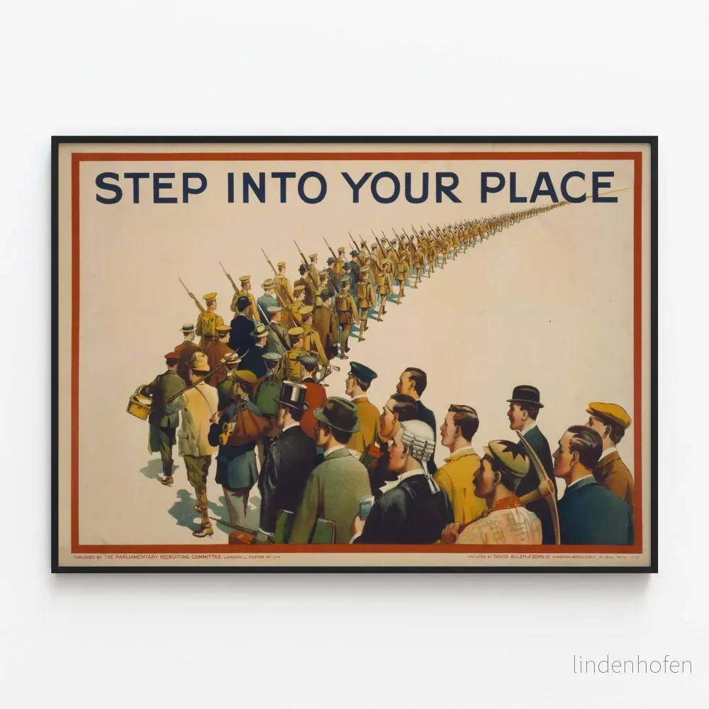 Vintage dekorativ poster "Steg in i din plats" - Mobilisering och enhet